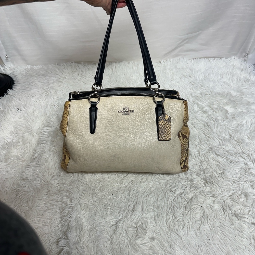 Coach Christie Snake embossed leather satchel